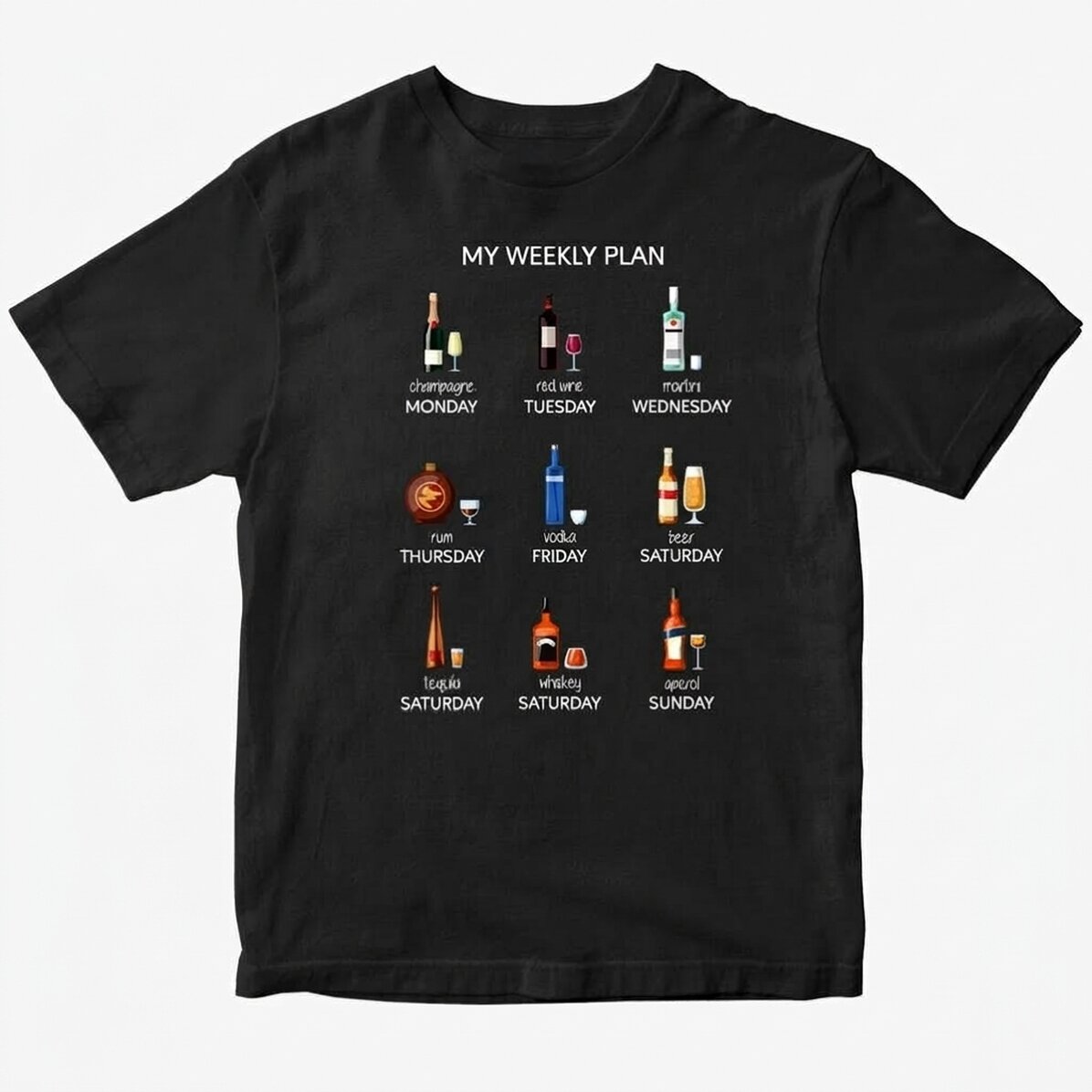 Katoenen T-shirt met gepersonaliseerde tekst - My weekly plan