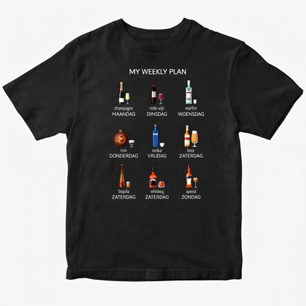 Katoenen T-shirt met gepersonaliseerde tekst - My weekly plan