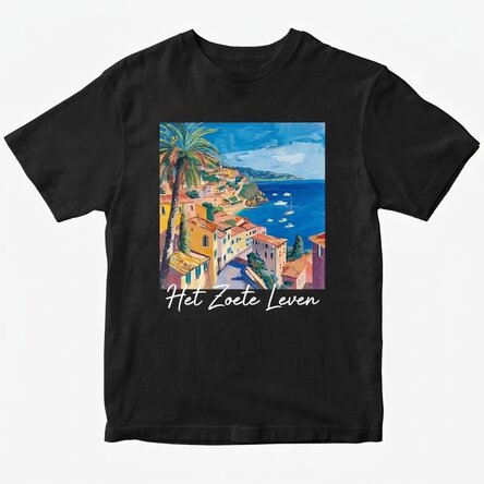 Katoenen T-shirt met gepersonaliseerde tekst - La Dolce Vita