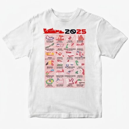 Katoenen T-shirt met gepersonaliseerde tekst - Formule 1 2025