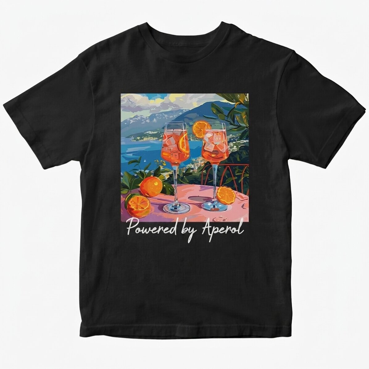 Katoenen T-shirt met gepersonaliseerde tekst - Fueled by Aperol