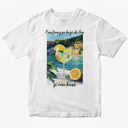 Custom cotton T-shirt with text - Running on Gin