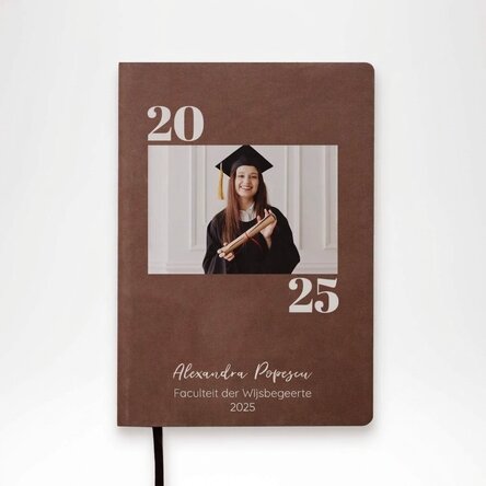 Gepersonaliseerde agenda met foto en boodschap - Afstuderen