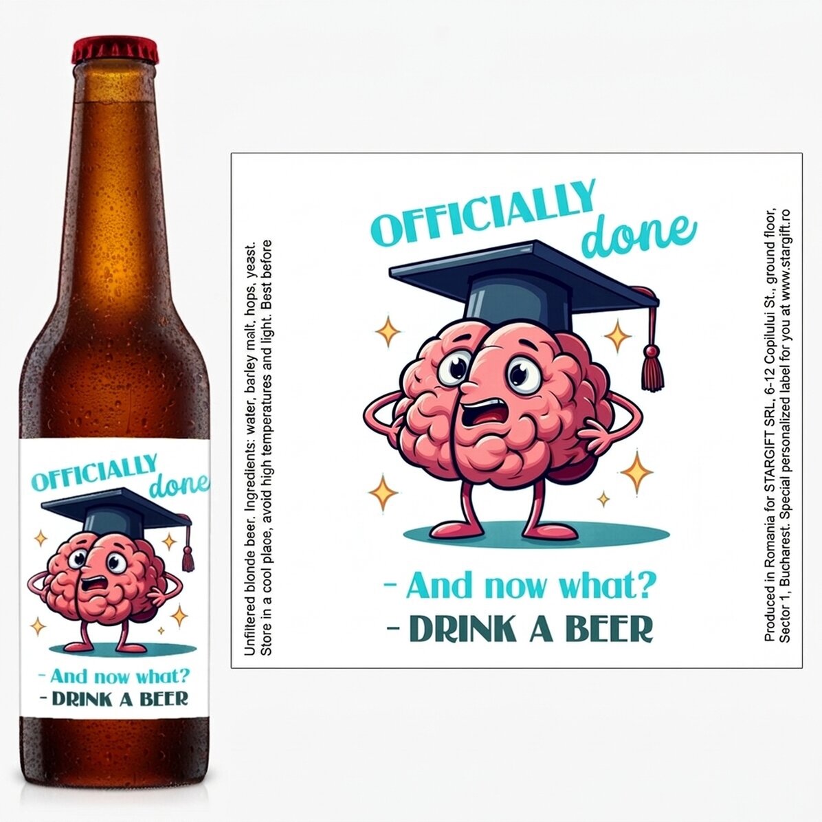 Bier met een persoonlijke boodschap - Grappig afstuderen