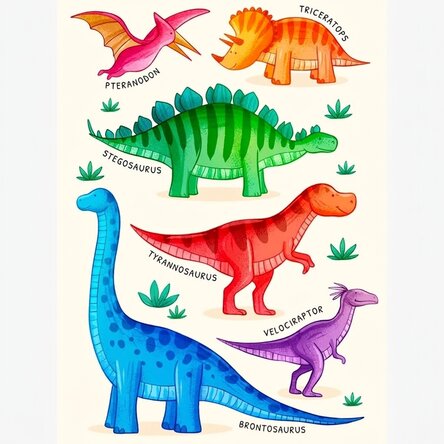 Poster met dinosaurussen