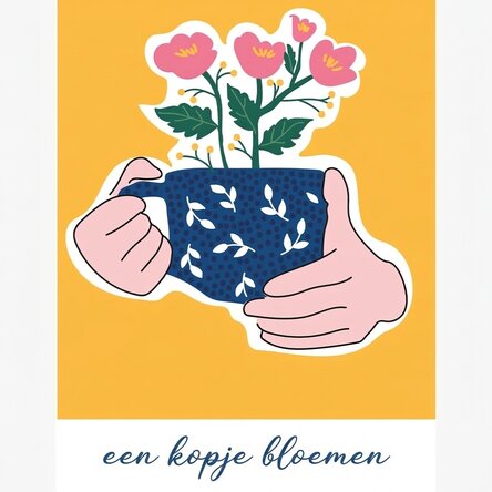 Poster 'Een kopje bloemen'
