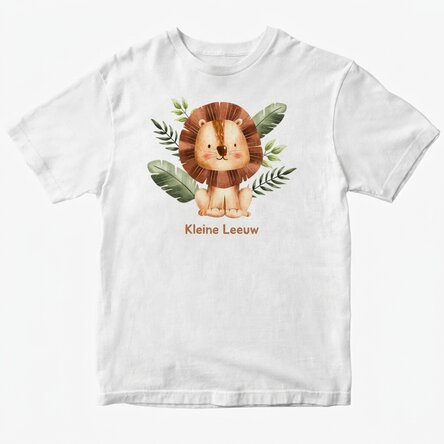 Gepersonaliseerd katoenen T-shirt voor kinderen - Little Lion