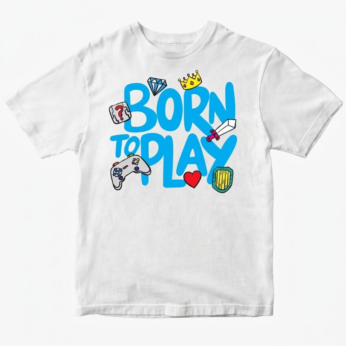 Gepersonaliseerd katoenen T-shirt voor kinderen - Born to play