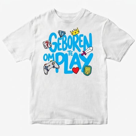 Gepersonaliseerd katoenen T-shirt voor kinderen - Born to play