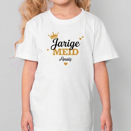 Katoenen T-shirt voor kinderen, gepersonaliseerd met een tekst - Verjaardag