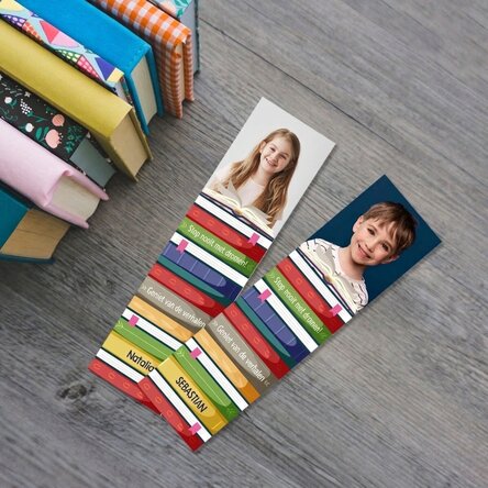 Gepersonaliseerde boekenlegger met foto en tekst - Boekenliefhebber