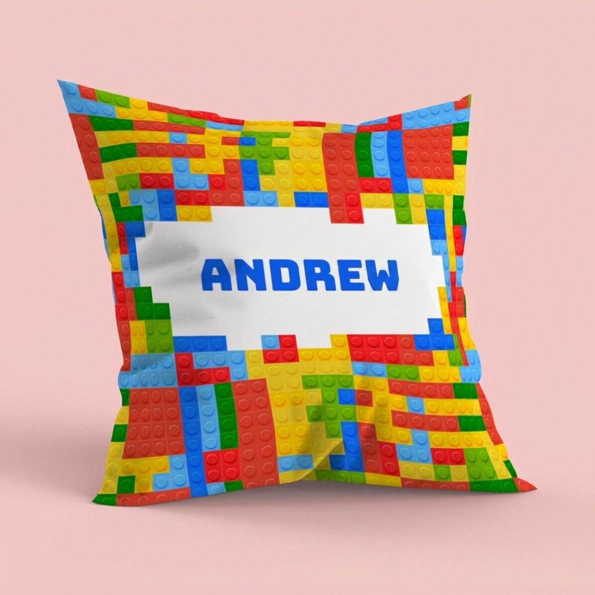 Gepersonaliseerd kussen met naam - Lego