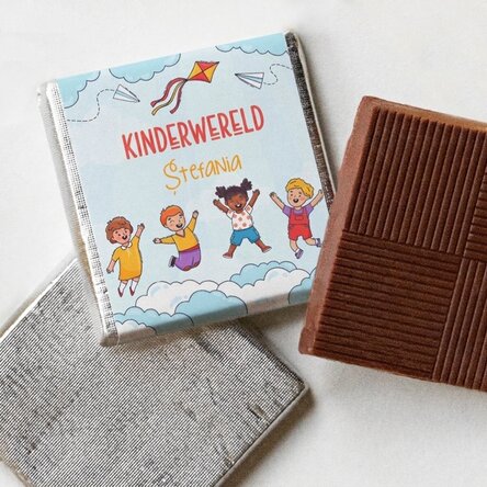 Gepersonaliseerde mini-chocolade met boodschap - De wereld van de kinderen