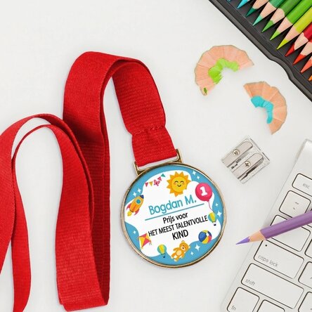 Gepersonaliseerde medaille met tekst - Kinderdag