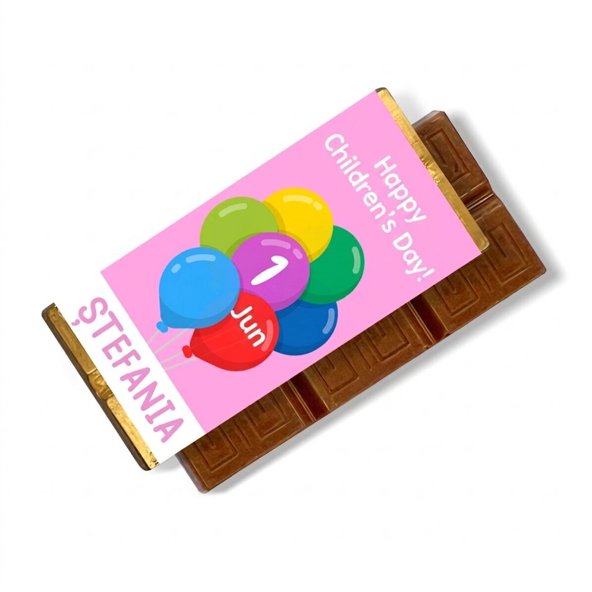 Gepersonaliseerde mini-chocoladereep voor kinderen met een boodschap - Ballonnen
