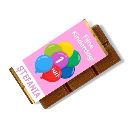 Gepersonaliseerde mini-chocoladereep voor kinderen met een boodschap - Ballonnen
