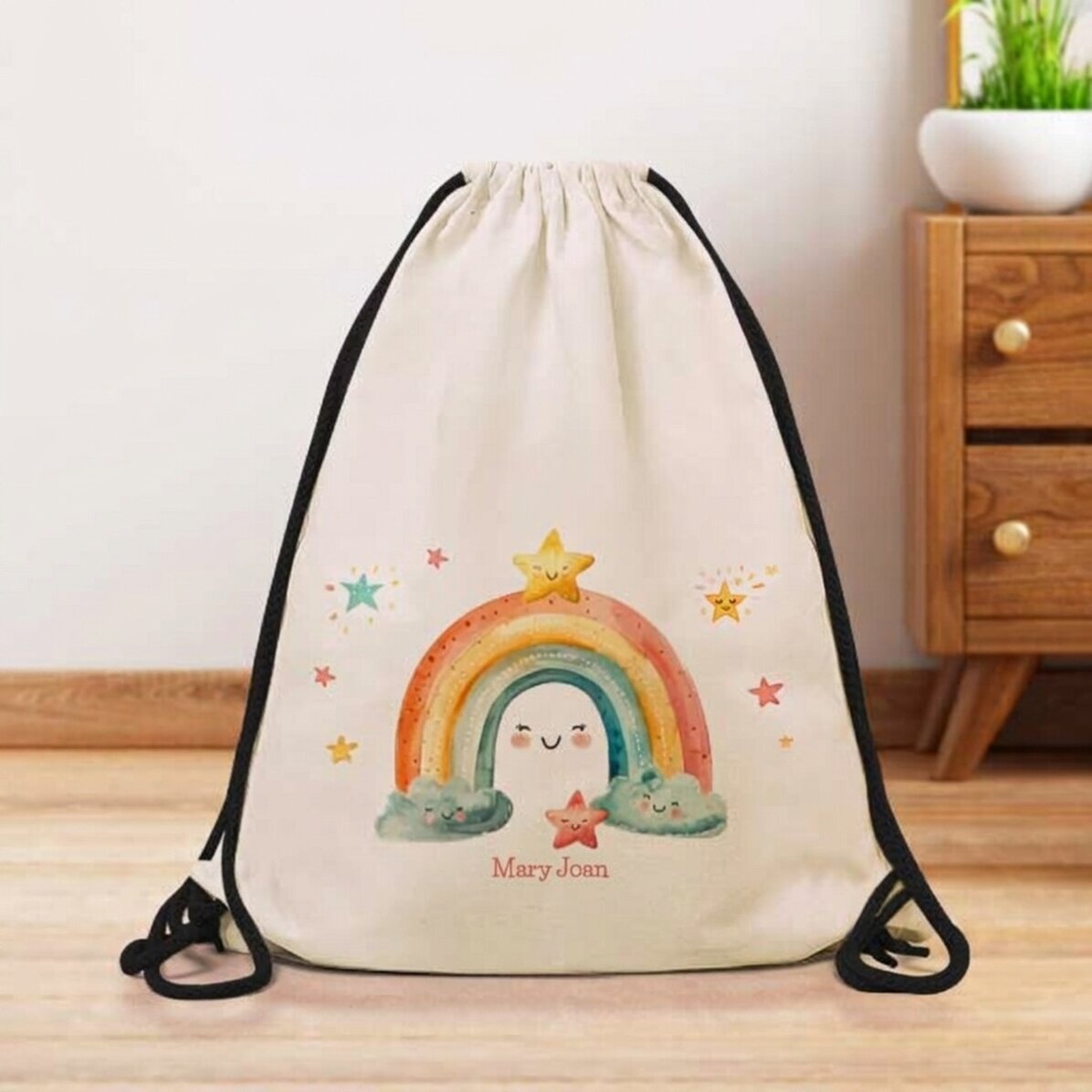 Rugzak met naam erop - Regenboog