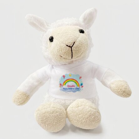 Personalised sheep with message - Rainbow