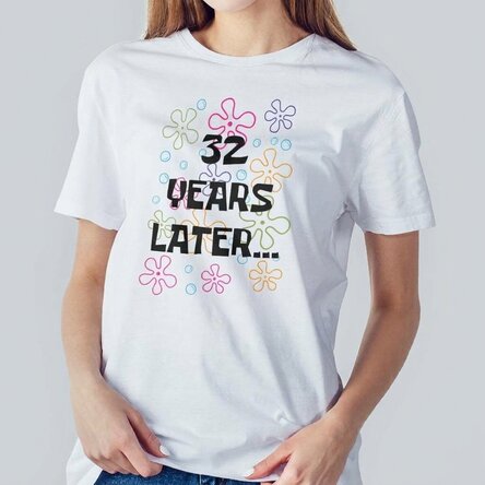 Custom cotton T-shirt with text - Bikini Bottom Birthday