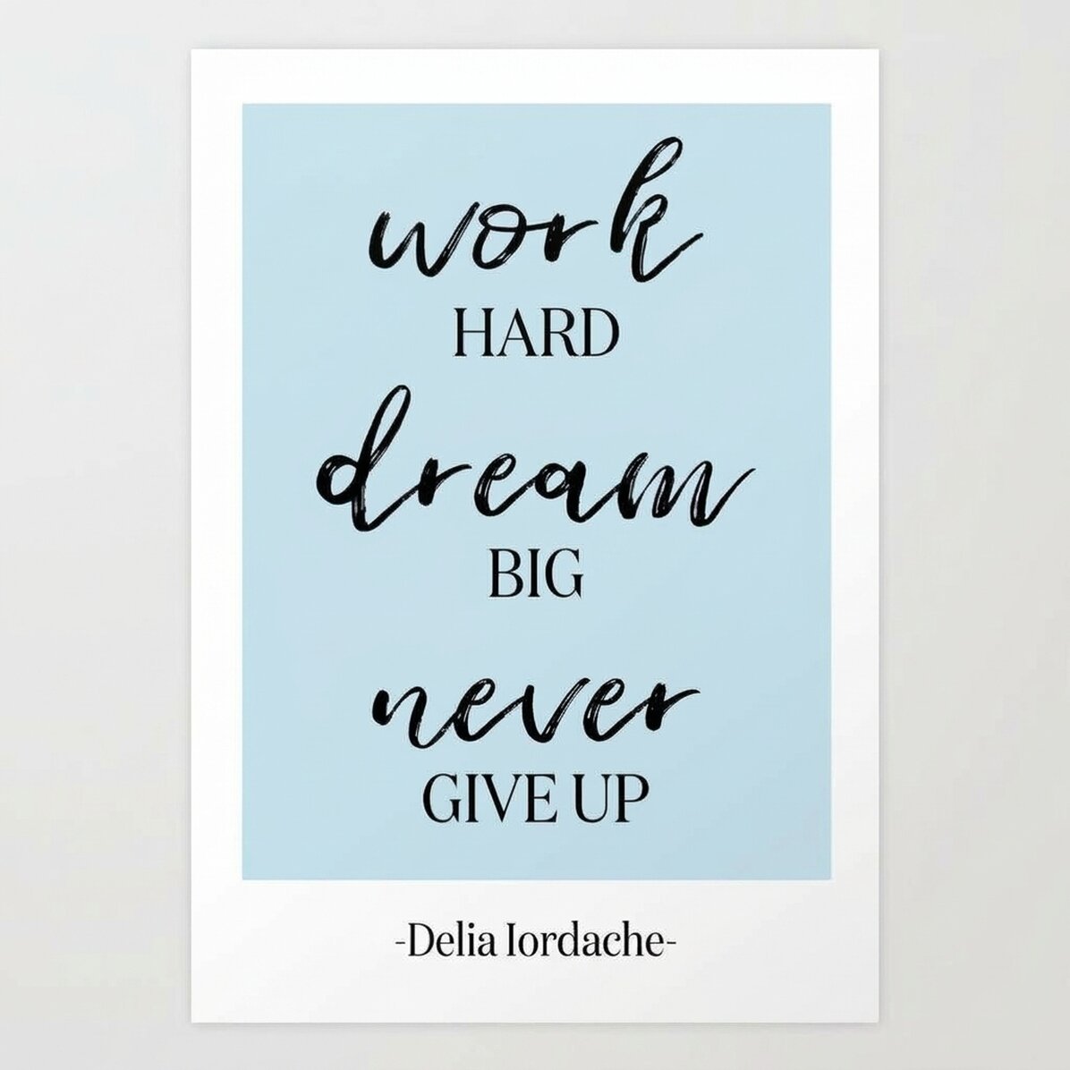 Gepersonaliseerde poster met tekst - Never Give Up
