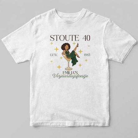 Katoenen T-shirt met eigen tekst - Naughty