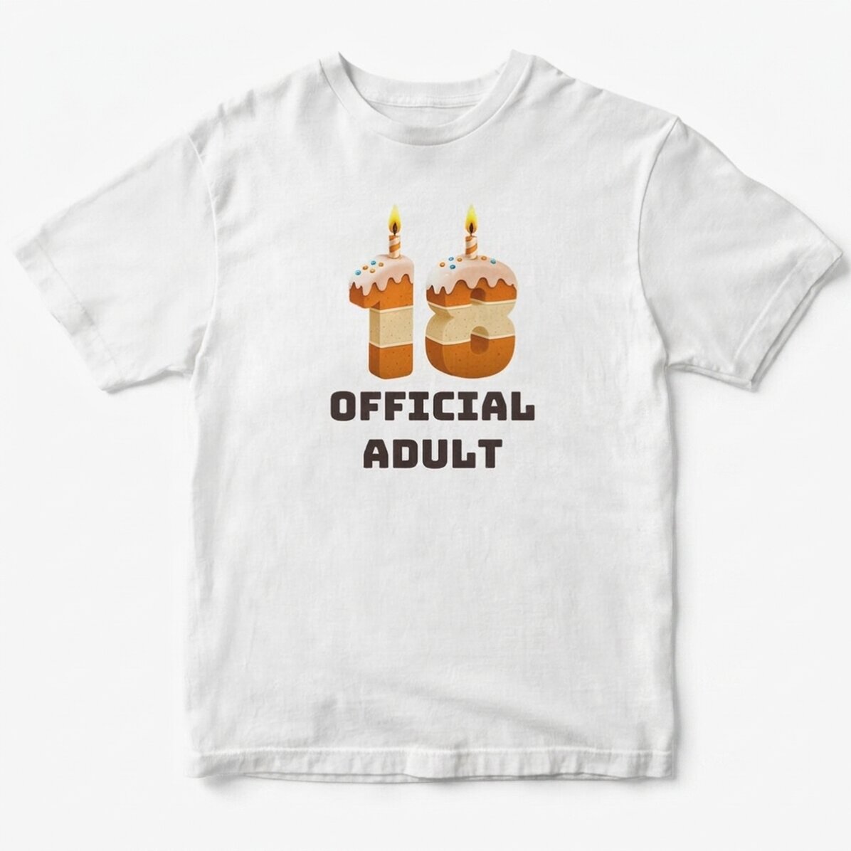 Katoenen T-shirt met eigen tekst - 18 Cake