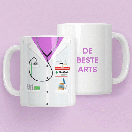 Gepersonaliseerde mok met tekst - Voor artsen