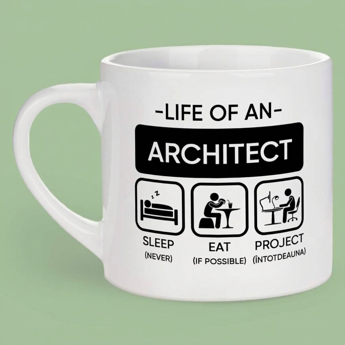 Gepersonaliseerde espressokop met tekst - Architect