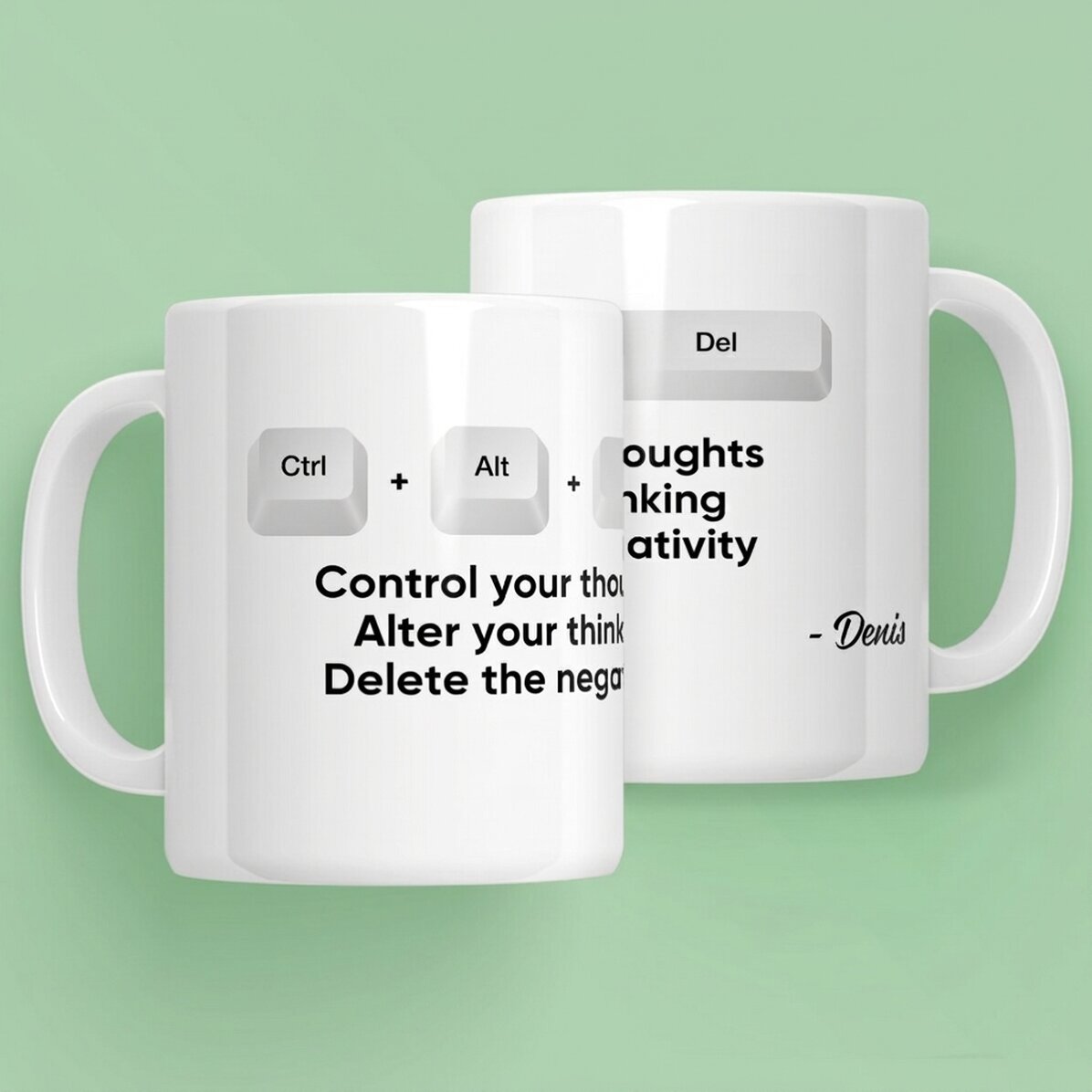 Gepersonaliseerde beker met tekst - Ctrl + Alt + Del