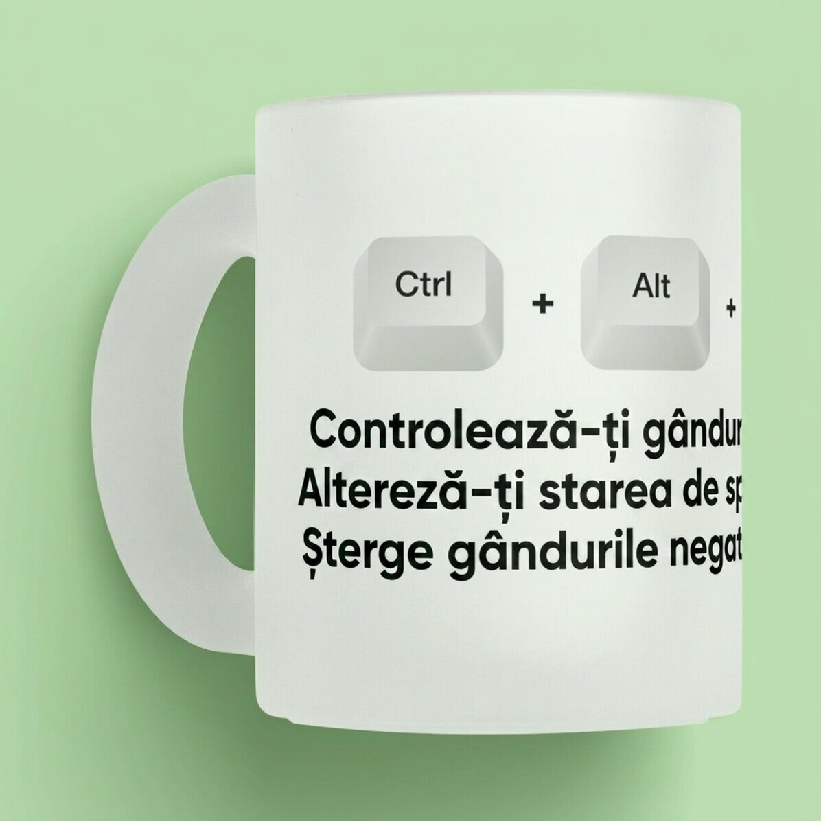 Gepersonaliseerde mok met tekst - Ctrl + Alt + Del