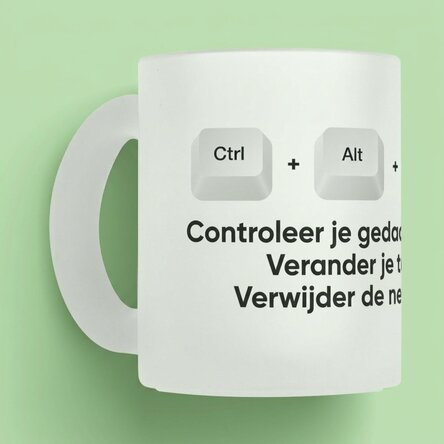 Gepersonaliseerde mok met tekst - Ctrl + Alt + Del