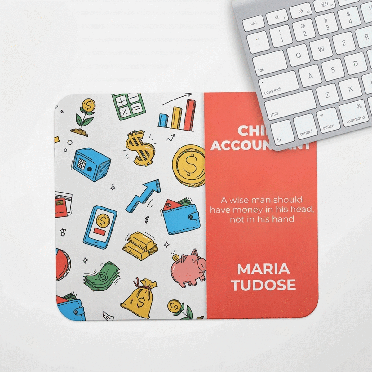 Gepersonaliseerde muismat met tekst - Financiën