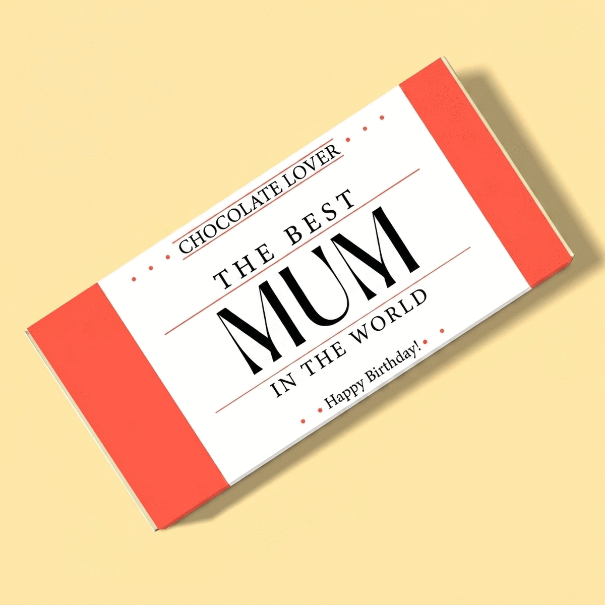 Chocolade met gepersonaliseerde tekst