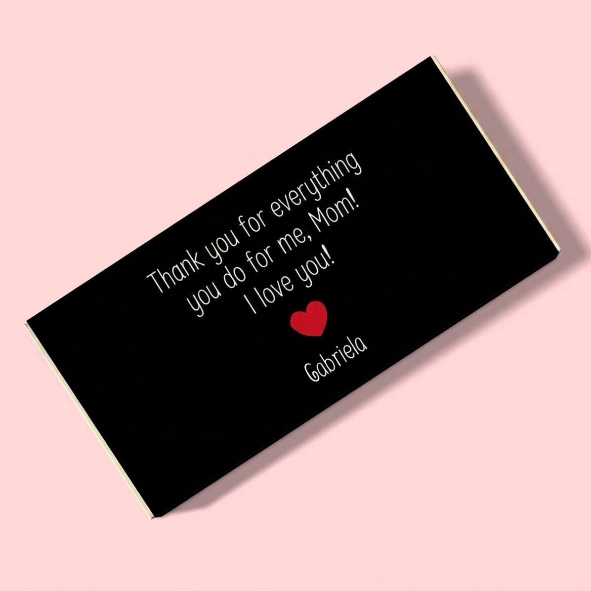 Chocolade met persoonlijke tekst - Hart