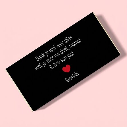 Chocolade met persoonlijke tekst - Hart