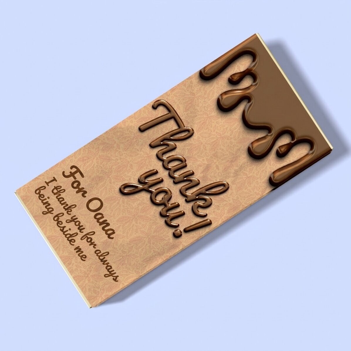 Chocolade met gepersonaliseerde tekst - Thank you!