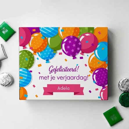 Gepersonaliseerde bonbonnière met tekst - Ballonnen