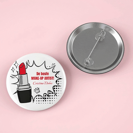 Gepersonaliseerde button met tekst - Make-up Artist