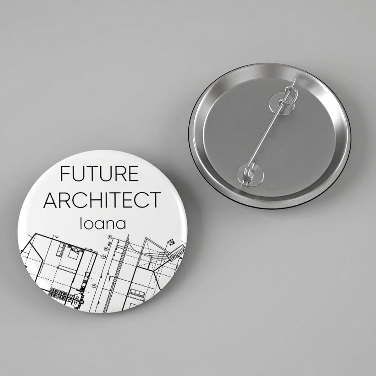 Gepersonaliseerde button met tekst - Architect