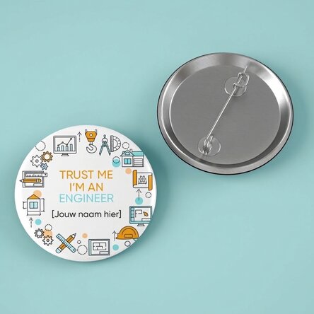 Gepersonaliseerde button met tekst - Ingenieur
