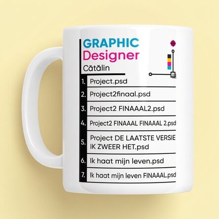 Gepersonaliseerde mok met tekst - Grafisch ontwerper