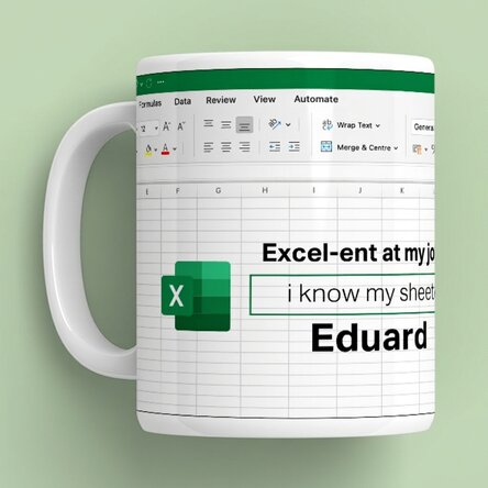 Gepersonaliseerde mok met tekst - Excel