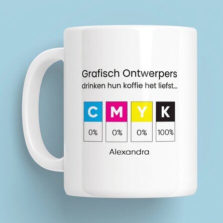Gepersonaliseerde mok met boodschap - Grafisch ontwerper