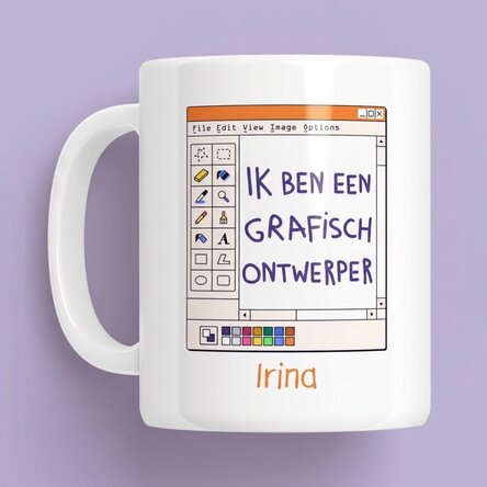 Mok met naam erop - Grafisch ontwerper