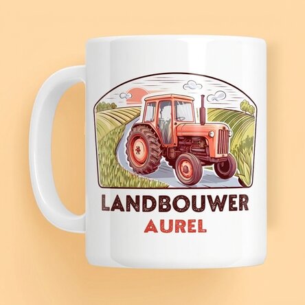 Gepersonaliseerde mok met tekst voor boeren - Tractor