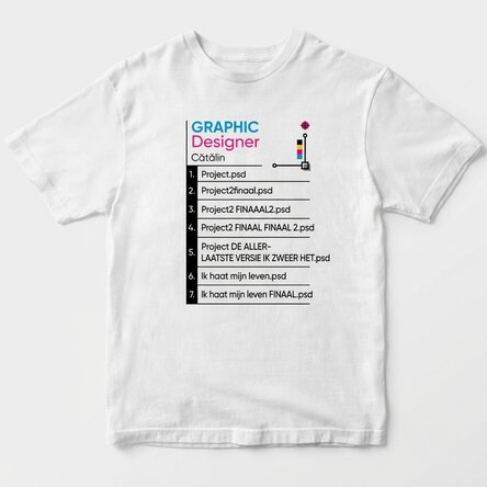 Katoenen T-shirt met gepersonaliseerde tekst - Grafisch ontwerper