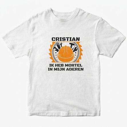 Katoenen T-shirt met gepersonaliseerde tekst voor bouwvakkers - Kleding