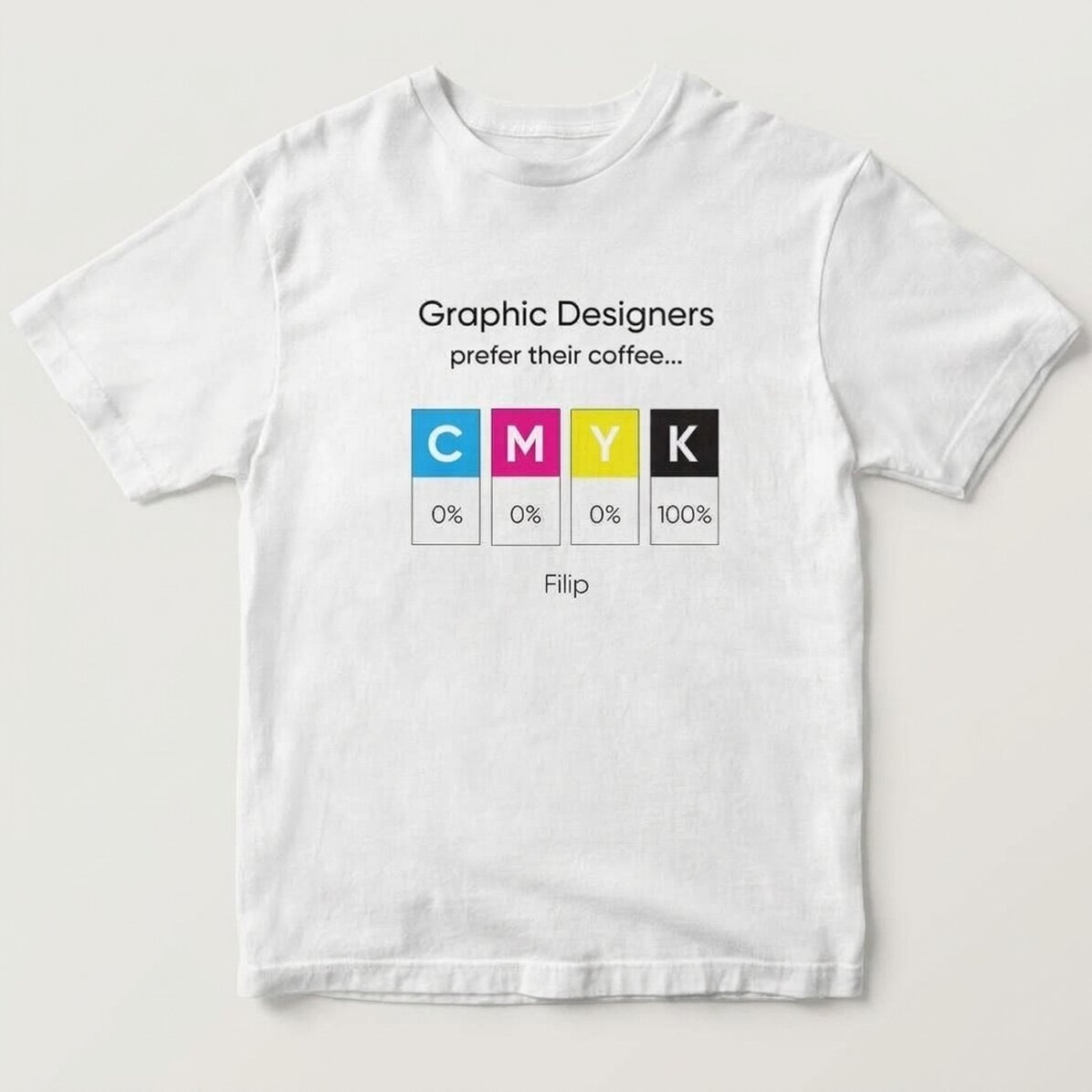 Gepersonaliseerd katoenen T-shirt met tekst voor grafisch ontwerpers