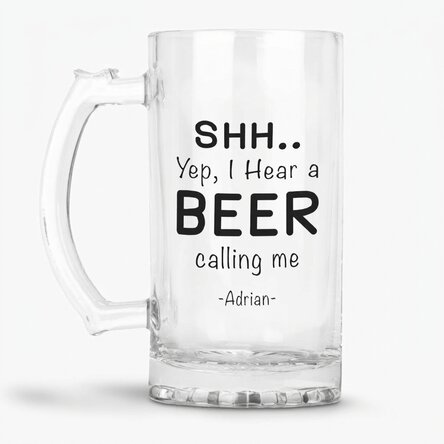 Gepersonaliseerde bierpul met tekst - SHH..I hear a BEER
