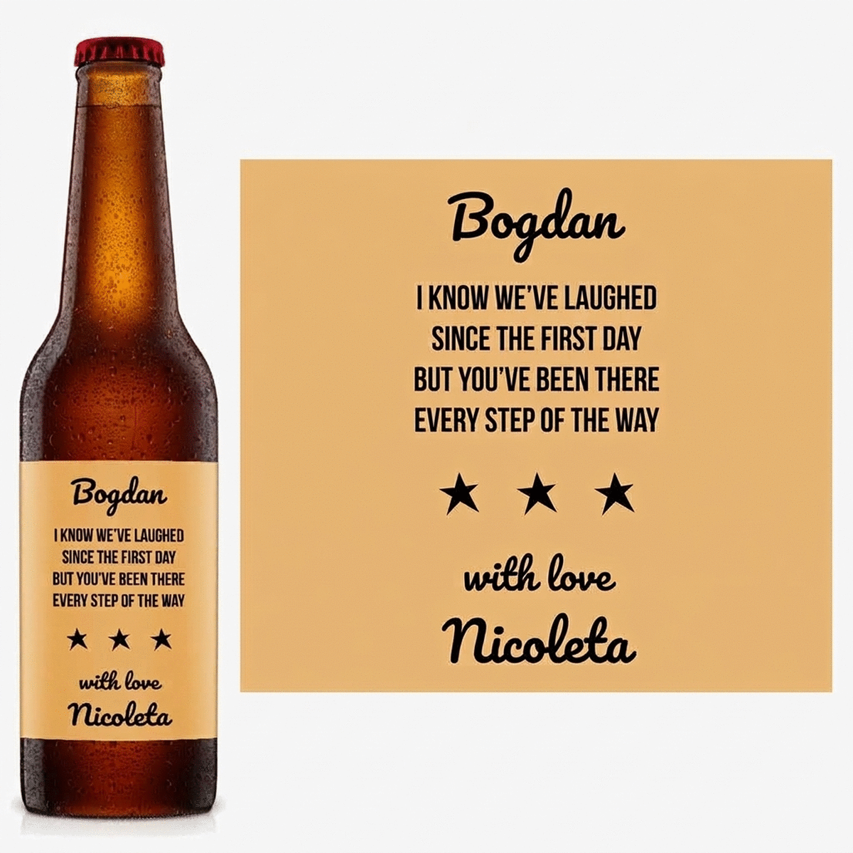 Bier met een persoonlijke boodschap - Stars